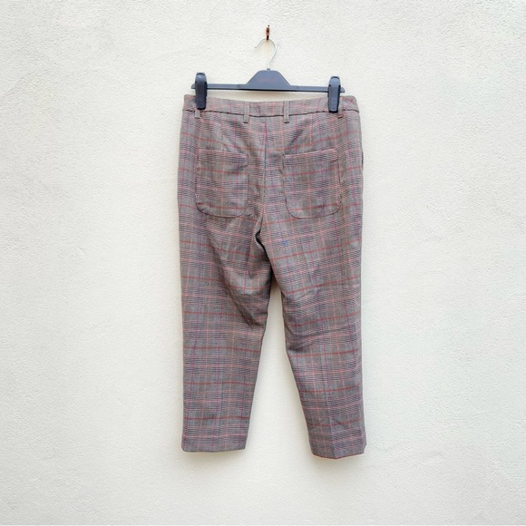NEXT Women’s Check Plaid Trousers Sz 10 Petite Short Ankle Grazer Tartan Stretch - Picture 4 of 9